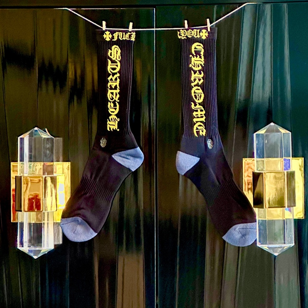 Chrome Hearts FU@K Y@U Crew Socks Men's L BRAND NEW